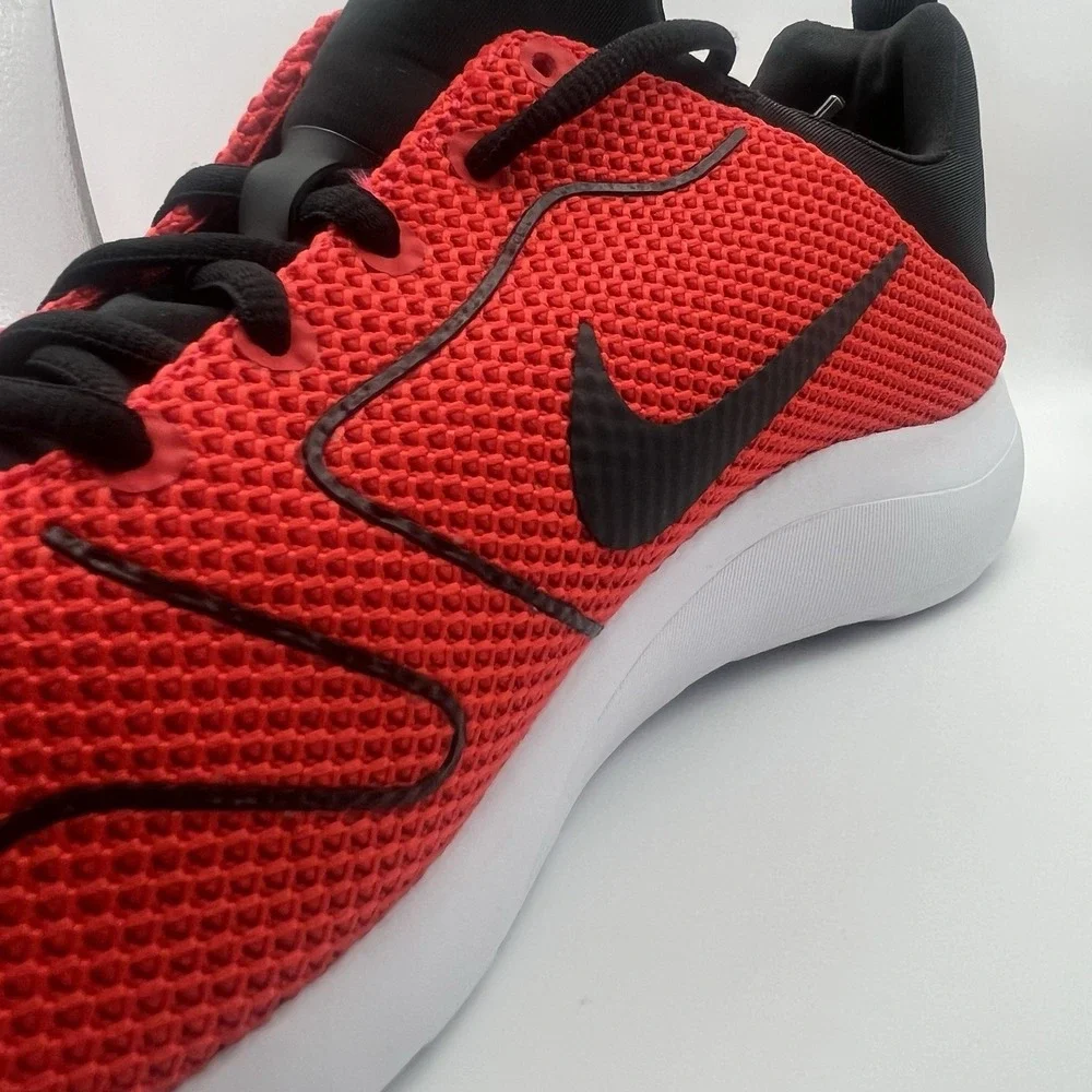 Nike Running Shoes Men 11.5 Red Black Mesh Lightweight Athletic Sneakers (NEW)